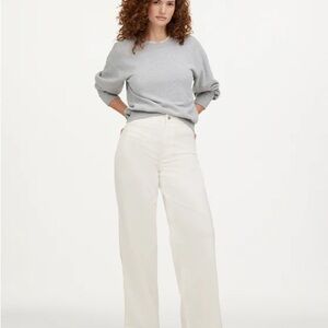 NEW Madewell Curvy Emmett Wide Leg Corduroy Pants White 25 NWT